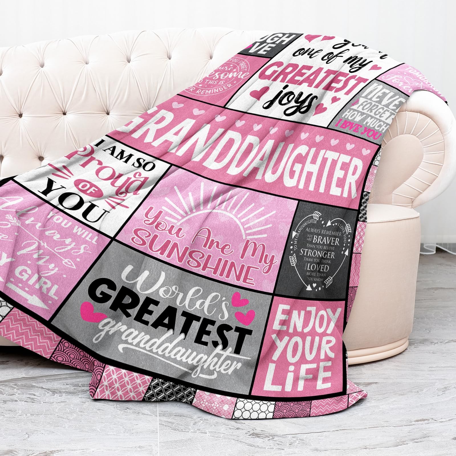 To My Granddaughter Throw Blanket Gifts Grandma Grandpa Grandparents 60x50 Inch