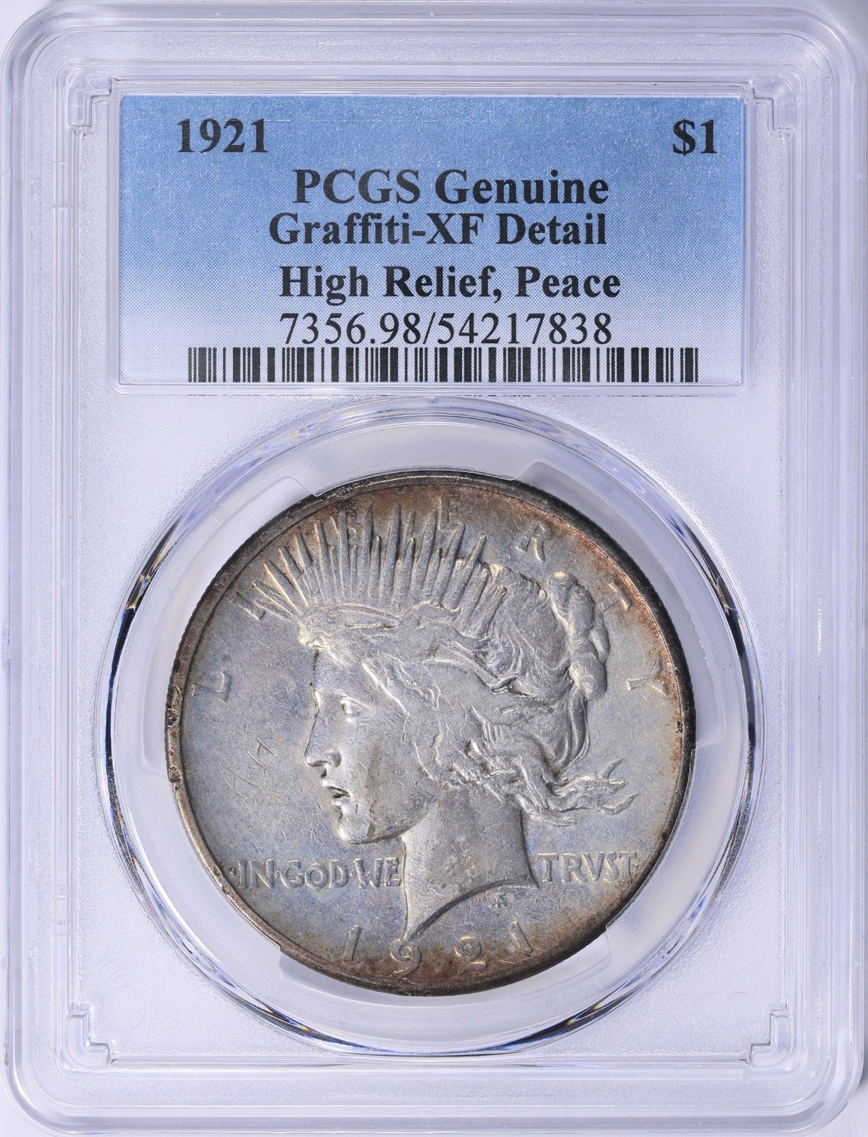 1921 Peace Silver Dollar $1 High Relief PCGS XF Details (838)