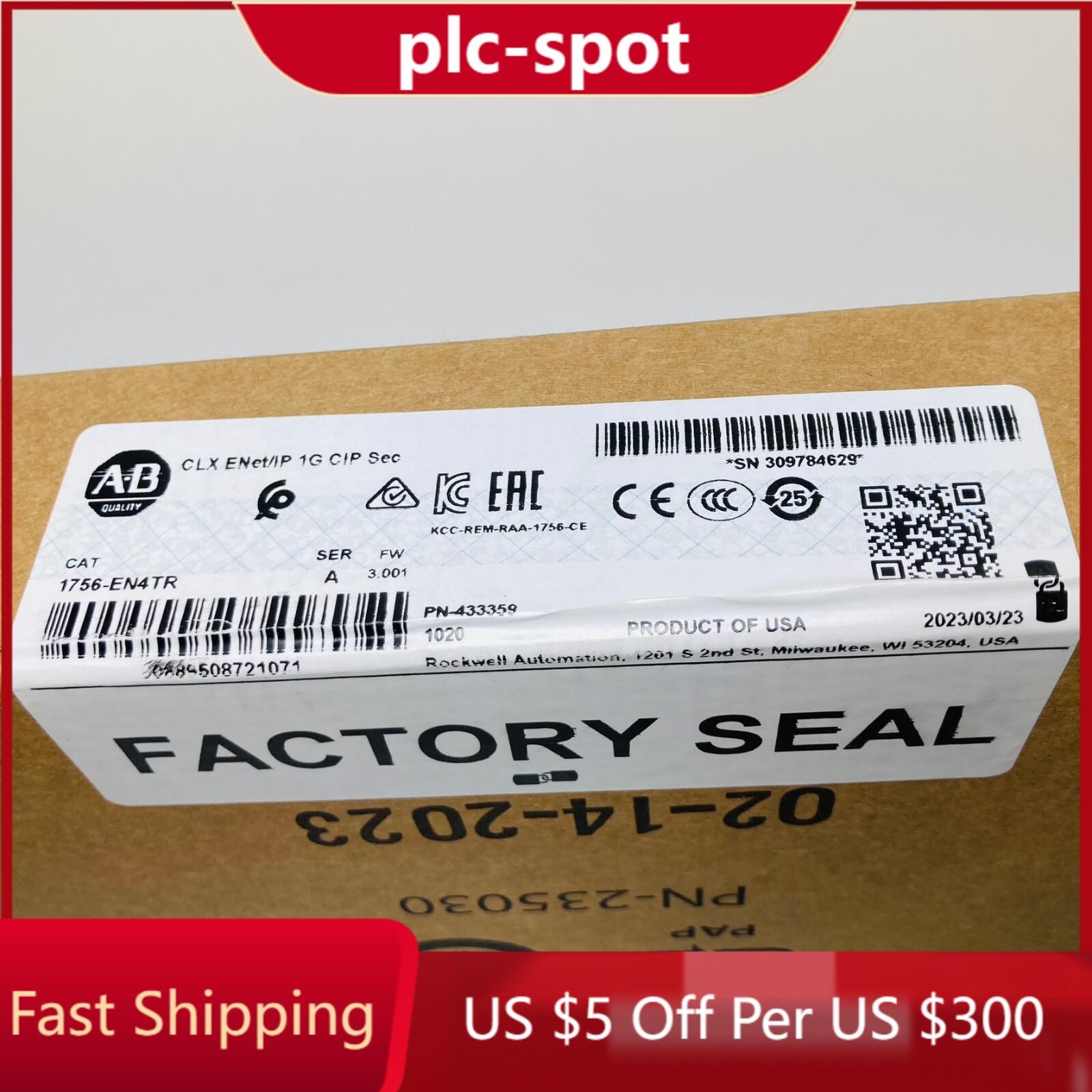 Sealed Allen-Bradley 1756-EN4TR ControlLogix Dual Port EtherNet US Free Tax