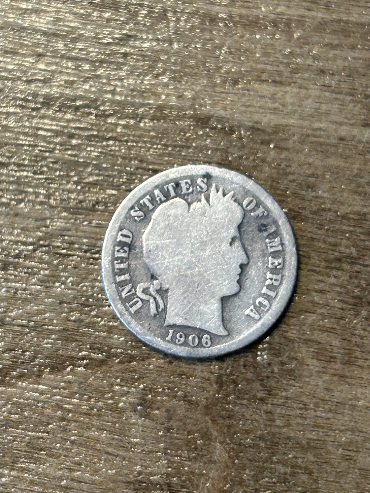 1906 Barber Dime G+