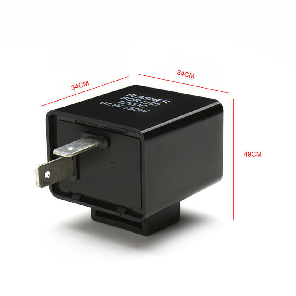 12V 2-Pin Motorcycle Blinker Adjustable LED Flasher Relay Turn Signal Indicator