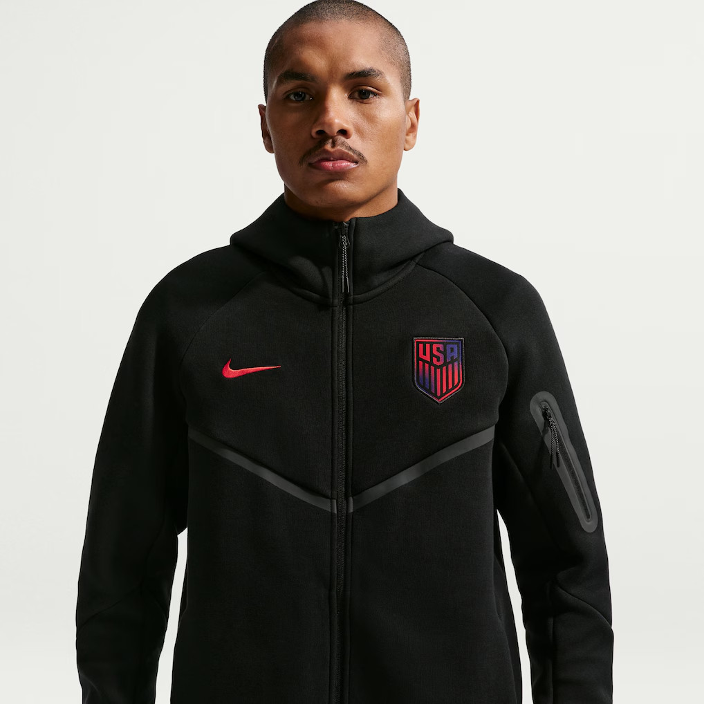 Nike USMNT 2026 Tech Fleece Windrunner Full Zip Hoodie Black Men's NWT