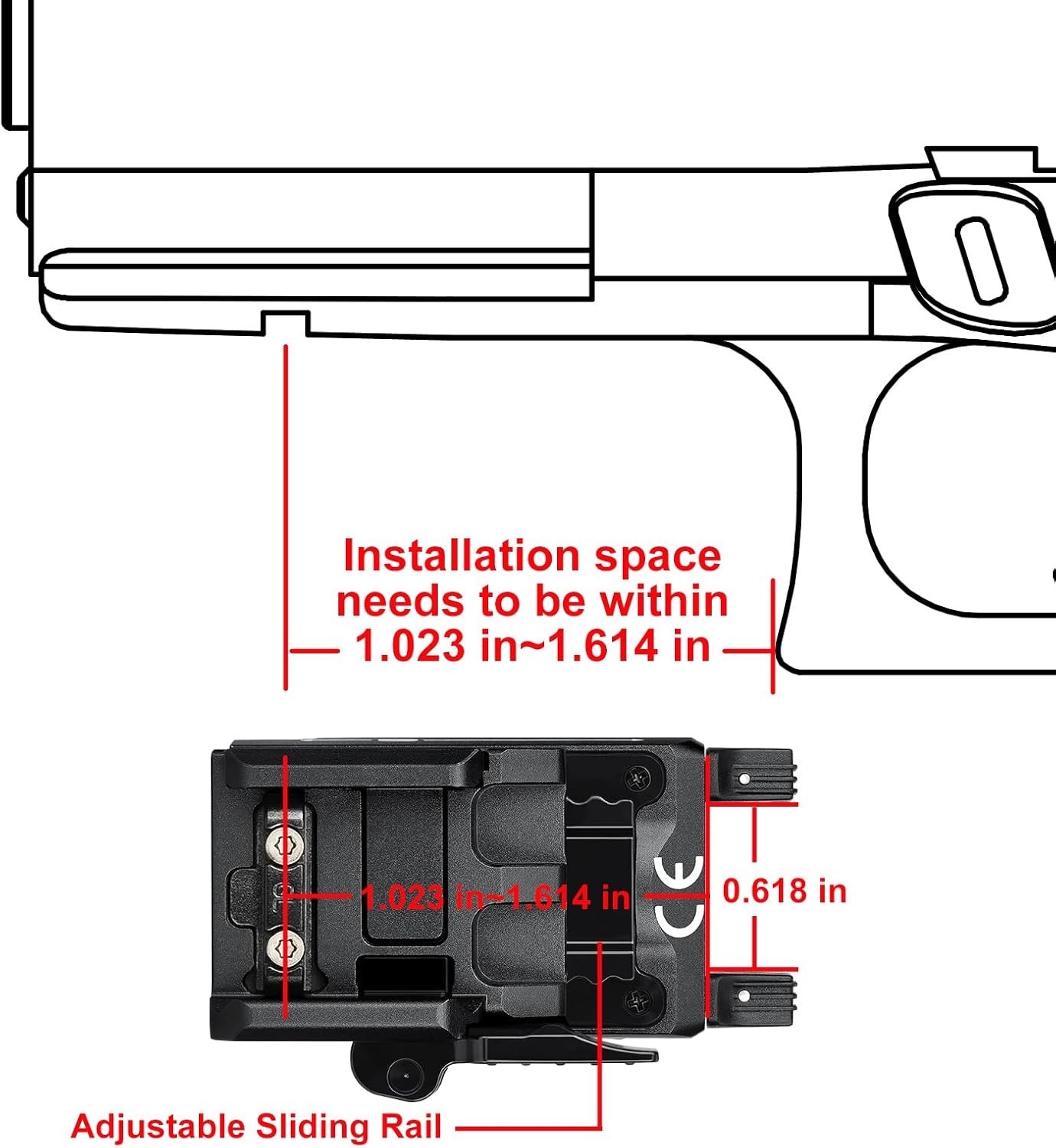 Compact 600 Lumen Pistol Weapon Light USB Rechargeable