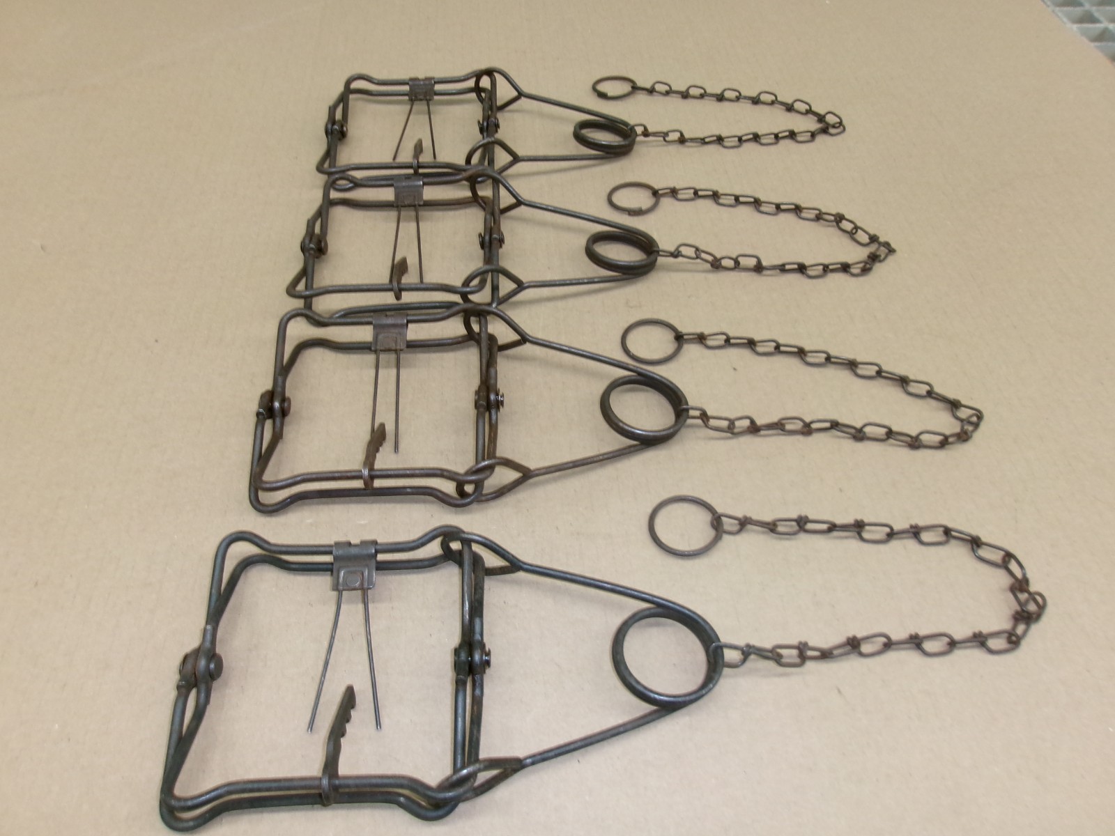 4) Duke 110 Body Grip traps. Strong Springs! Mink & Muskrat trapping.