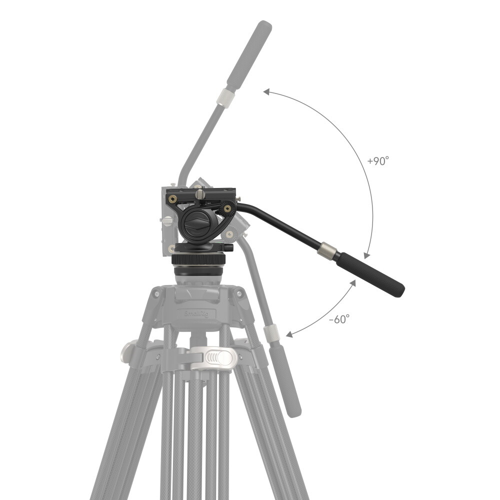 SmallRig DH10 Heavy Duty Tripod Fluid Video Head w/ Flat Base &Adjustable Handle