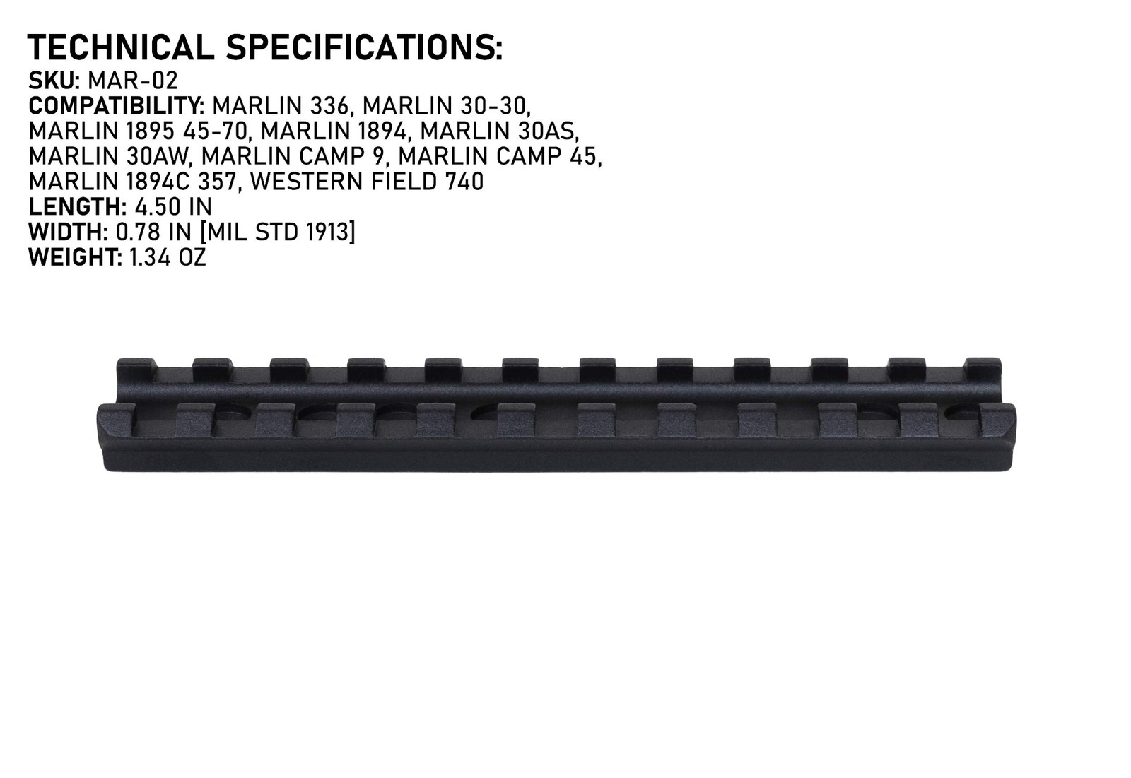 Monstrum Picatinny/Weaver Rail Mount for Marlin 336/1894/1895 Series Lever...