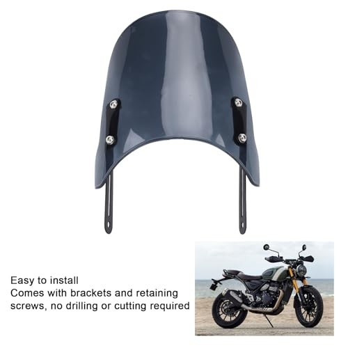 Motorcycle Windshield, Motorcycle Front Windshield Windscreen for Grey
