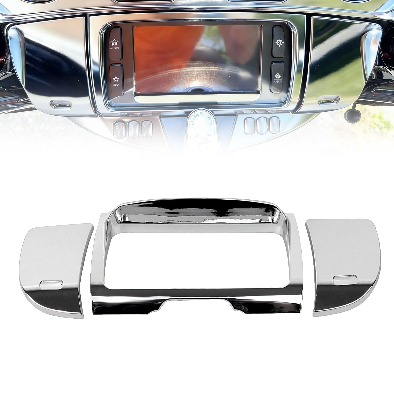 Chrome Stereo Trim Fairing Panels Cover For Harley Tri Glide Ultra Limited FLHTK