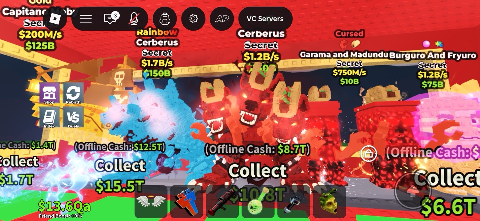 Roblox Secret Cerberus Game Item/Asset - Cursed & Rainbow Special Attributes