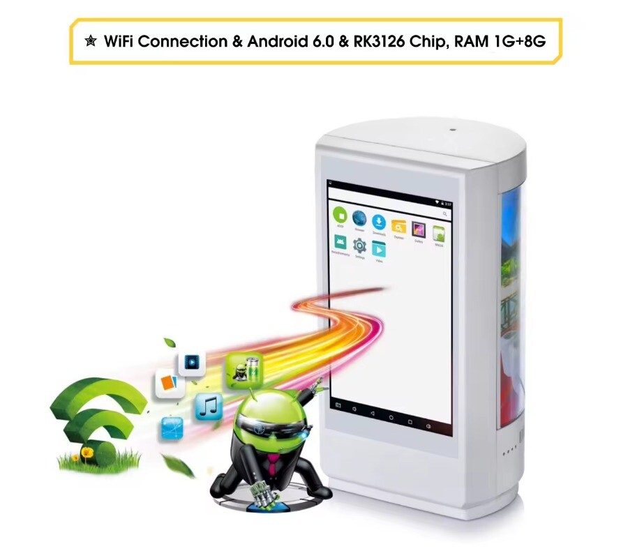 Hot Sale WIFI and Cloud Server Function 7inch Digital Signage Table Talker