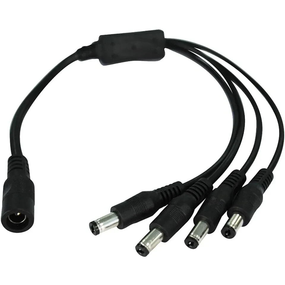 Security Power Adapter Supply AC to DC 12V2A and 1-to-4 Splitter Power Cor