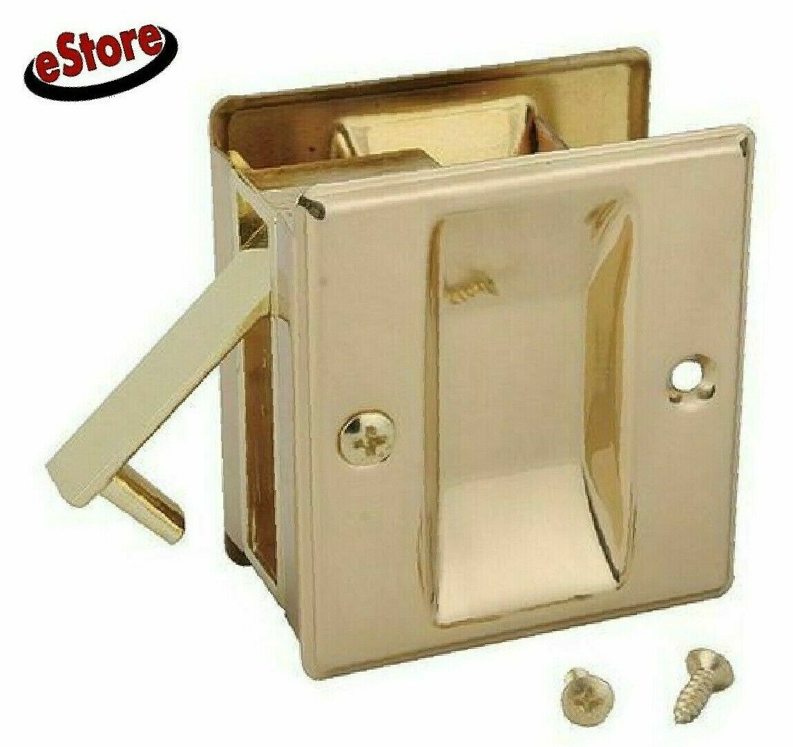 Kwikset 332 Notch Hall/Closet Pocket Door Lock in Polished Brass NEW