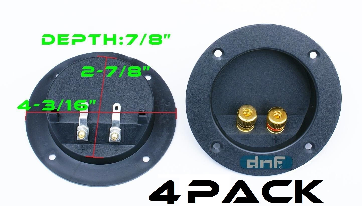 4 PACK SPEAKER BOX TERMINAL ROUND TWIST CUP CONNECTOR SUBWOOFER ENCLOSURE WIRE