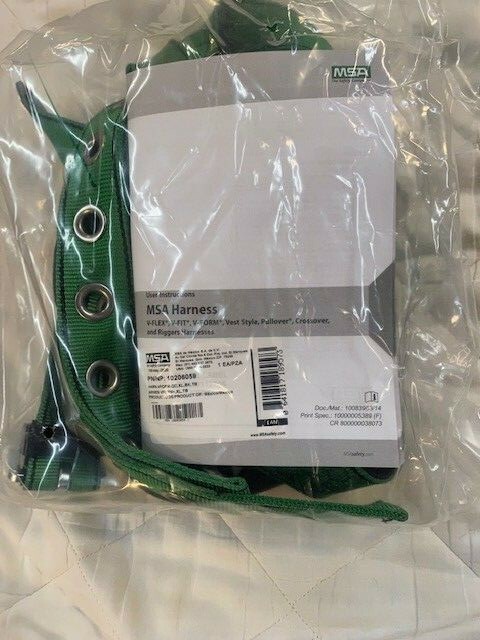 MSA Harness 10206059 V-Flex, V-Fit, Vest Style, Pullover, 400 lb Green, XL (NEW)