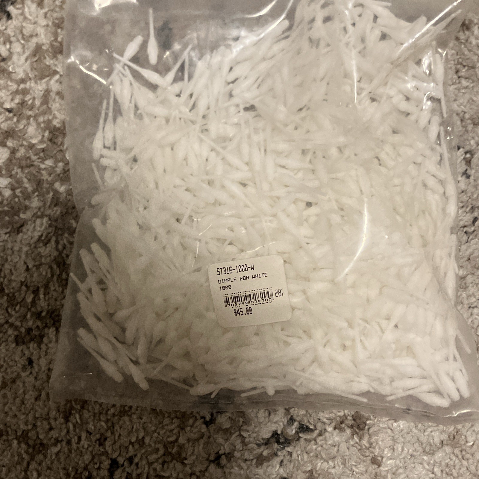 1000 white plastic dart tips