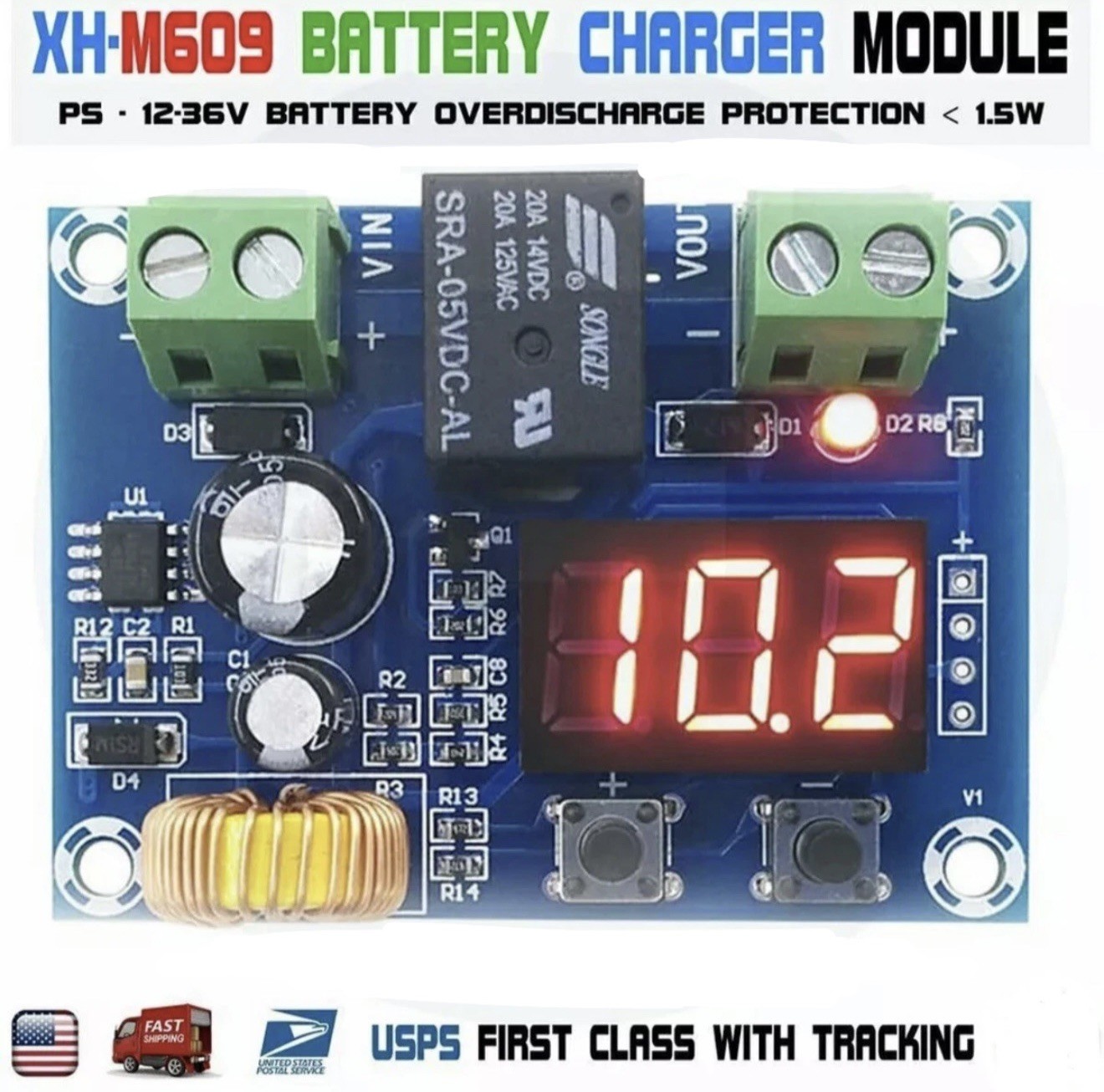XH-M609 12-36V Battery Low Voltage Disconnect Protection Module DC Output LED US