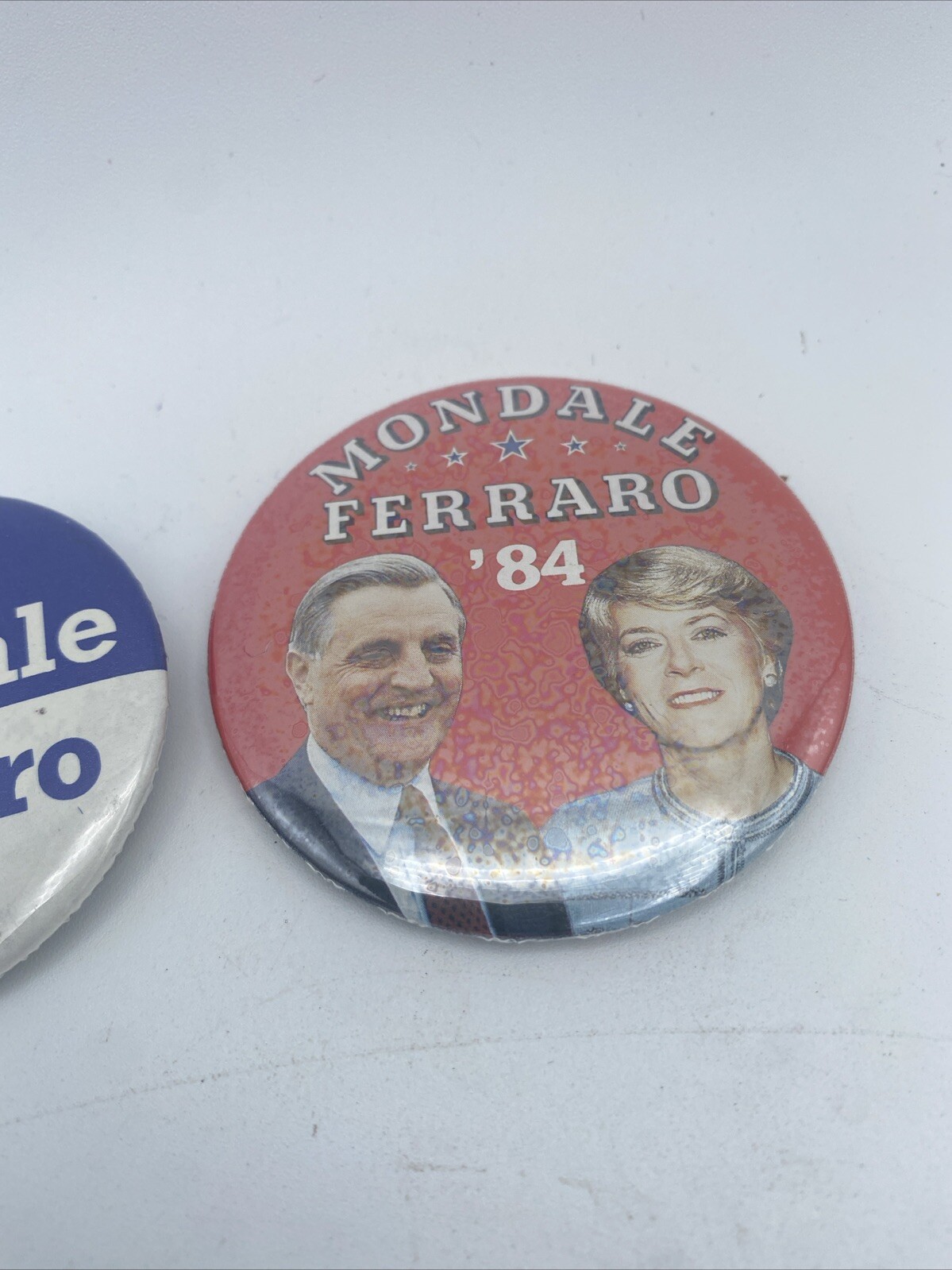 2 Mondale & Ferraro 1984 Political Presidential Campaign buttons Pins