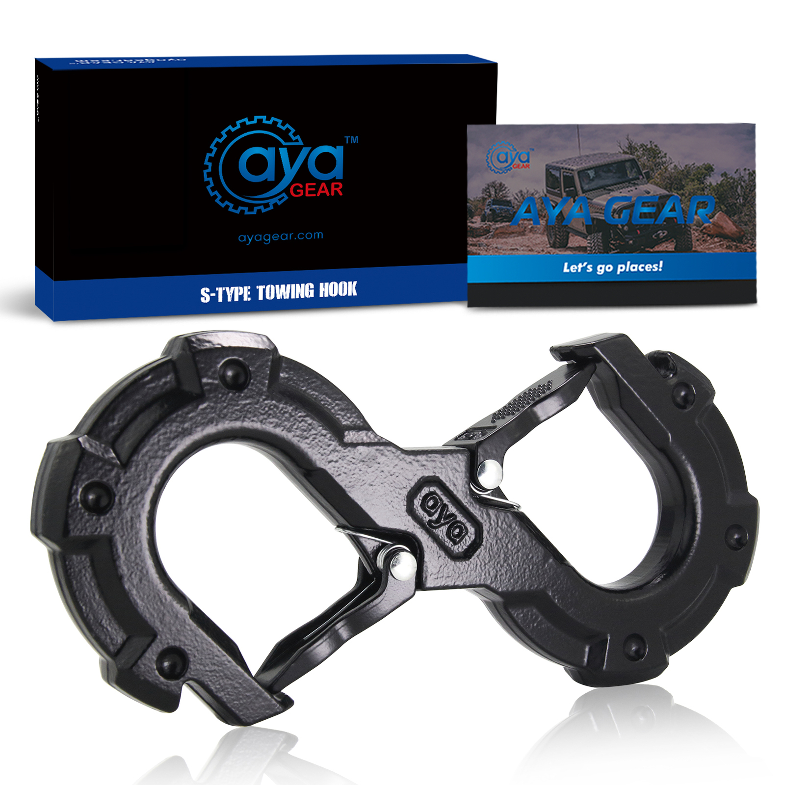 S-Shape Integrated Winch Quick Shackles With 33,000 Lbs Break Strength Black New
