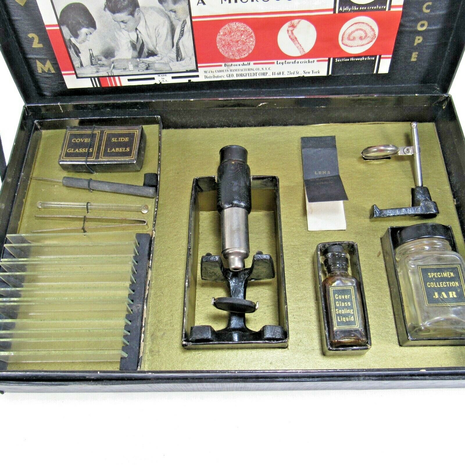 Vintage1950's Microset Model 2M 70 X Microscope Set