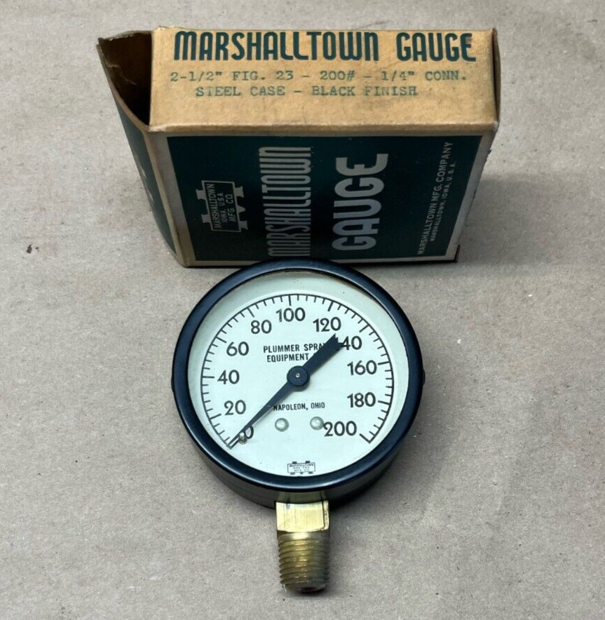 Marshalltown Gauge 2-1/2" Fig 23. 200# 1/4" CONN