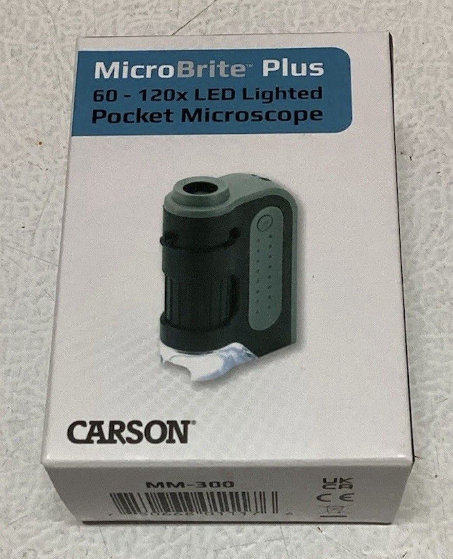 Carson MicroBrite™ Plus 60x-120x LED Lighted Zoom Pocket Microscope MM-300