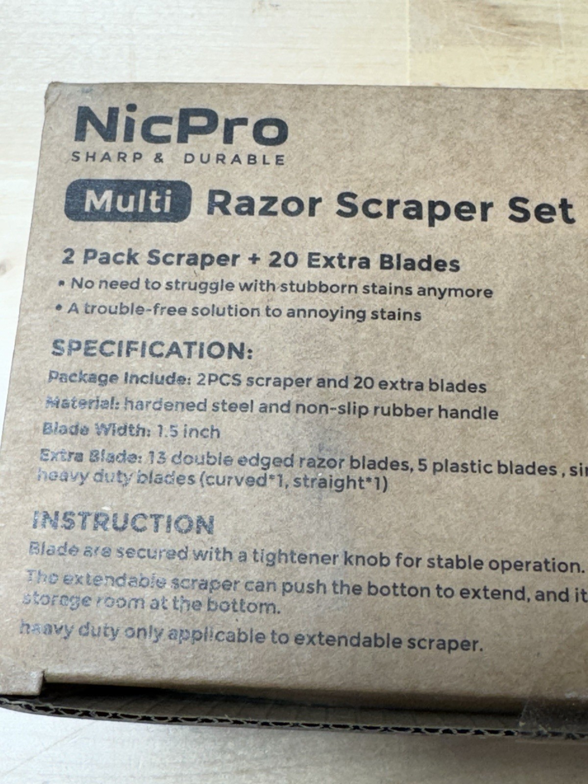 Nicpro 2 Pcs Muti-purpose Razor Blades Scraper Set + 20 Extra Blades