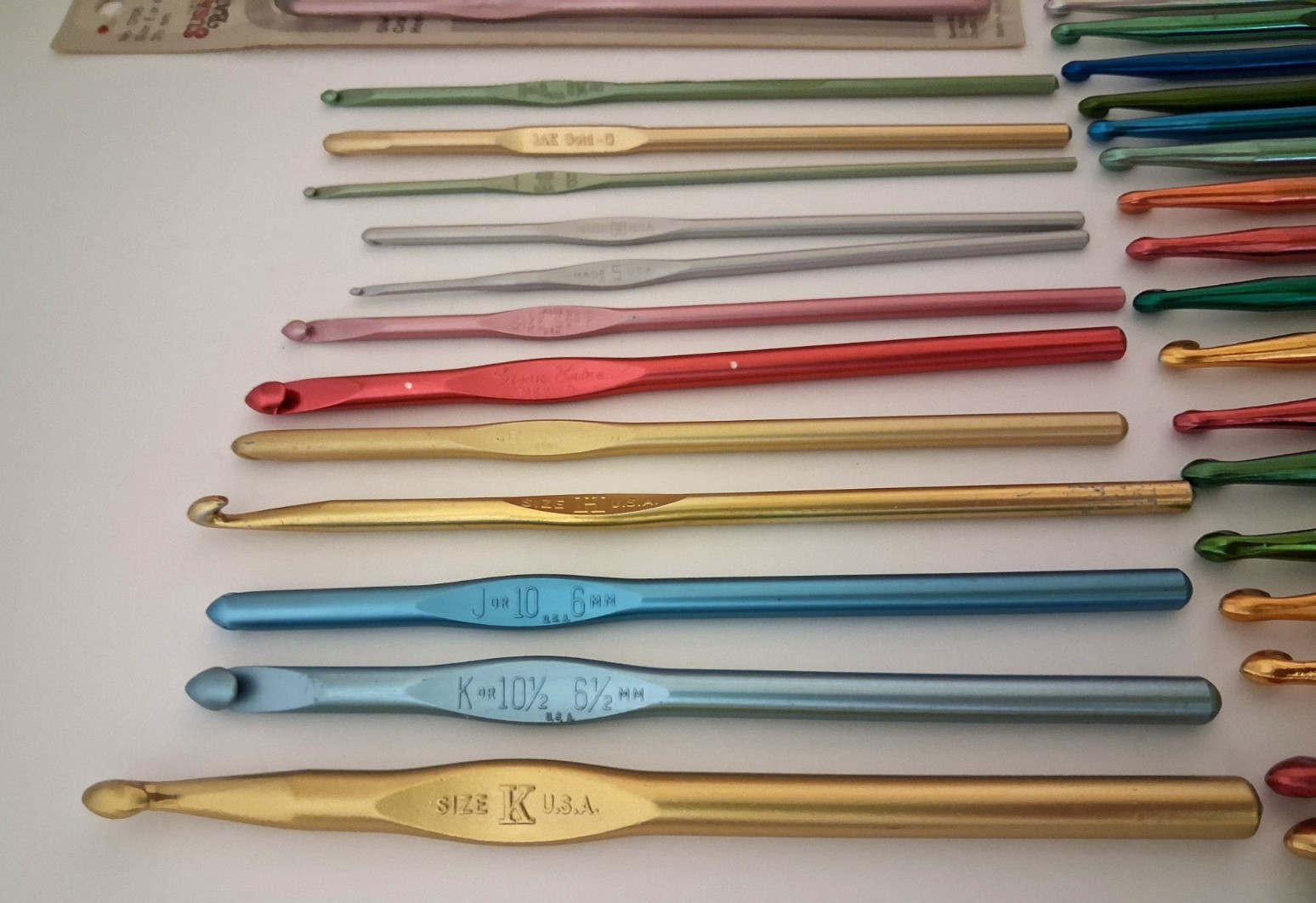 Vintage Crochet Hooks Lot of 42 Aluminum Bates, Boye Oxmoor