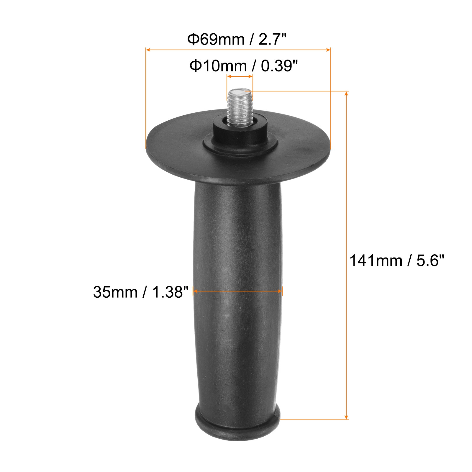 4pcs Side Handle 10mm Thread 5.6" Length Plastic Grinder Handle