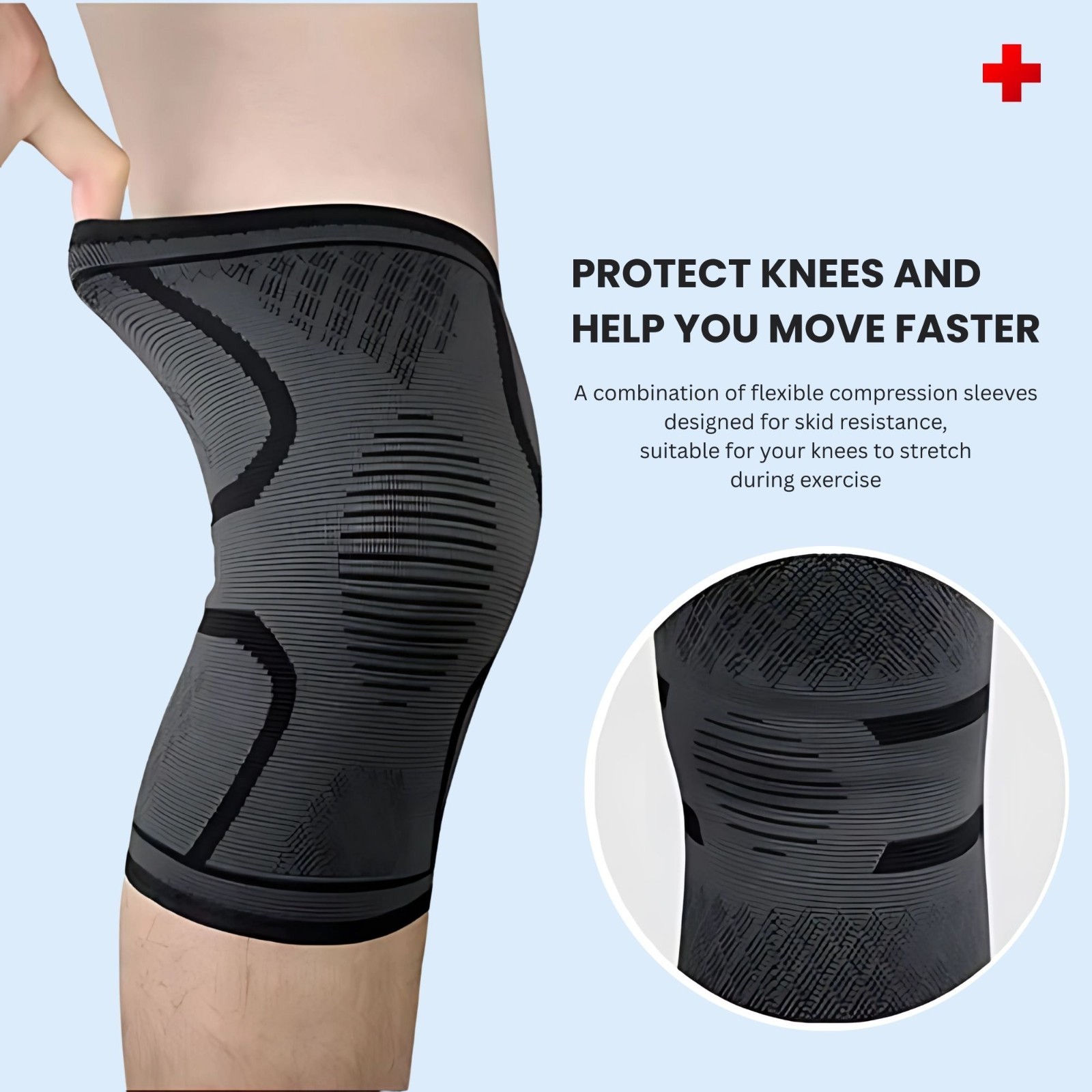 4 Pack Set Knee Sleeves with Patella Straps Compression Support Brace Relief