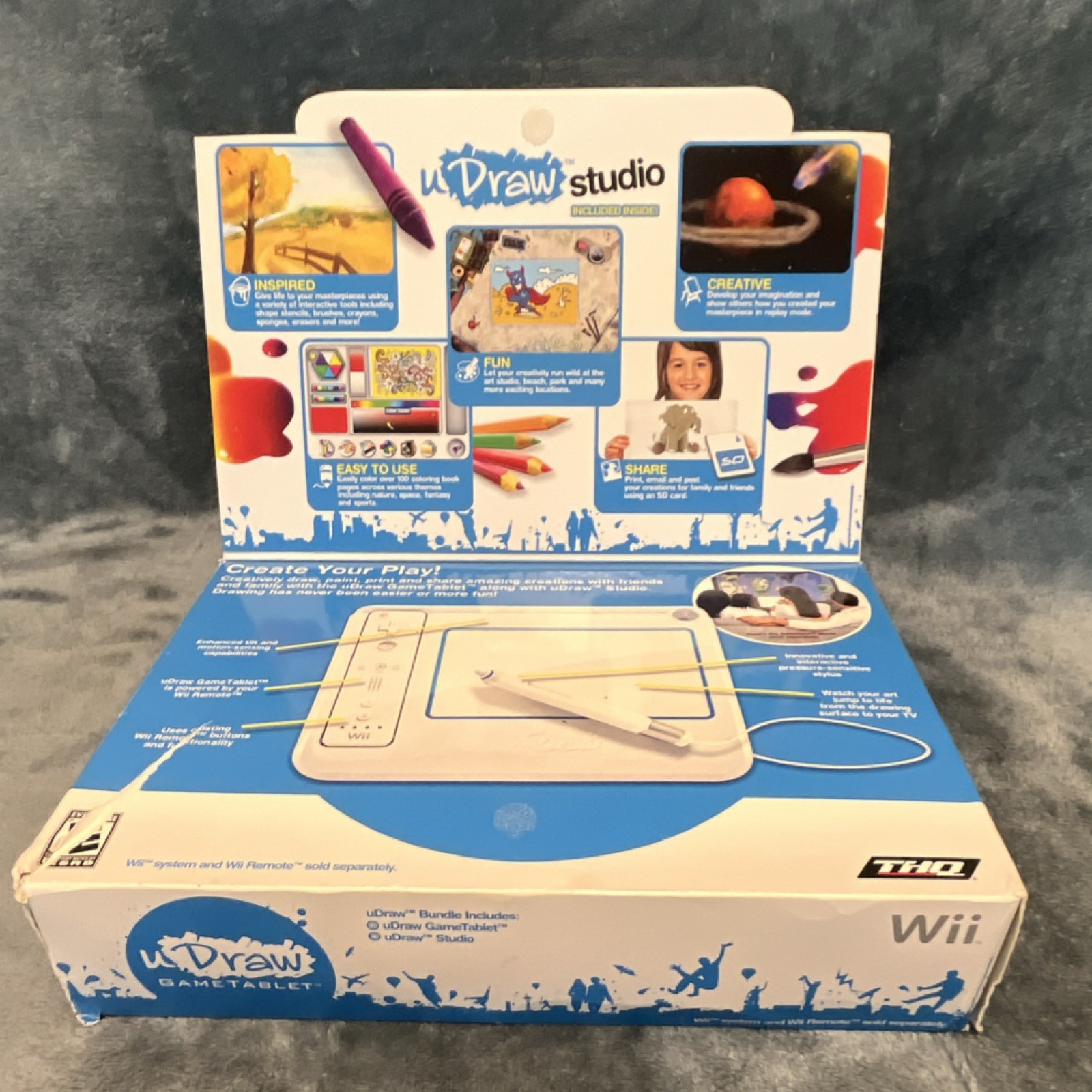 Nintendo Wii uDraw GameTablet Bundle Boxed CIB -uDraw Studio & Pictionary Tested