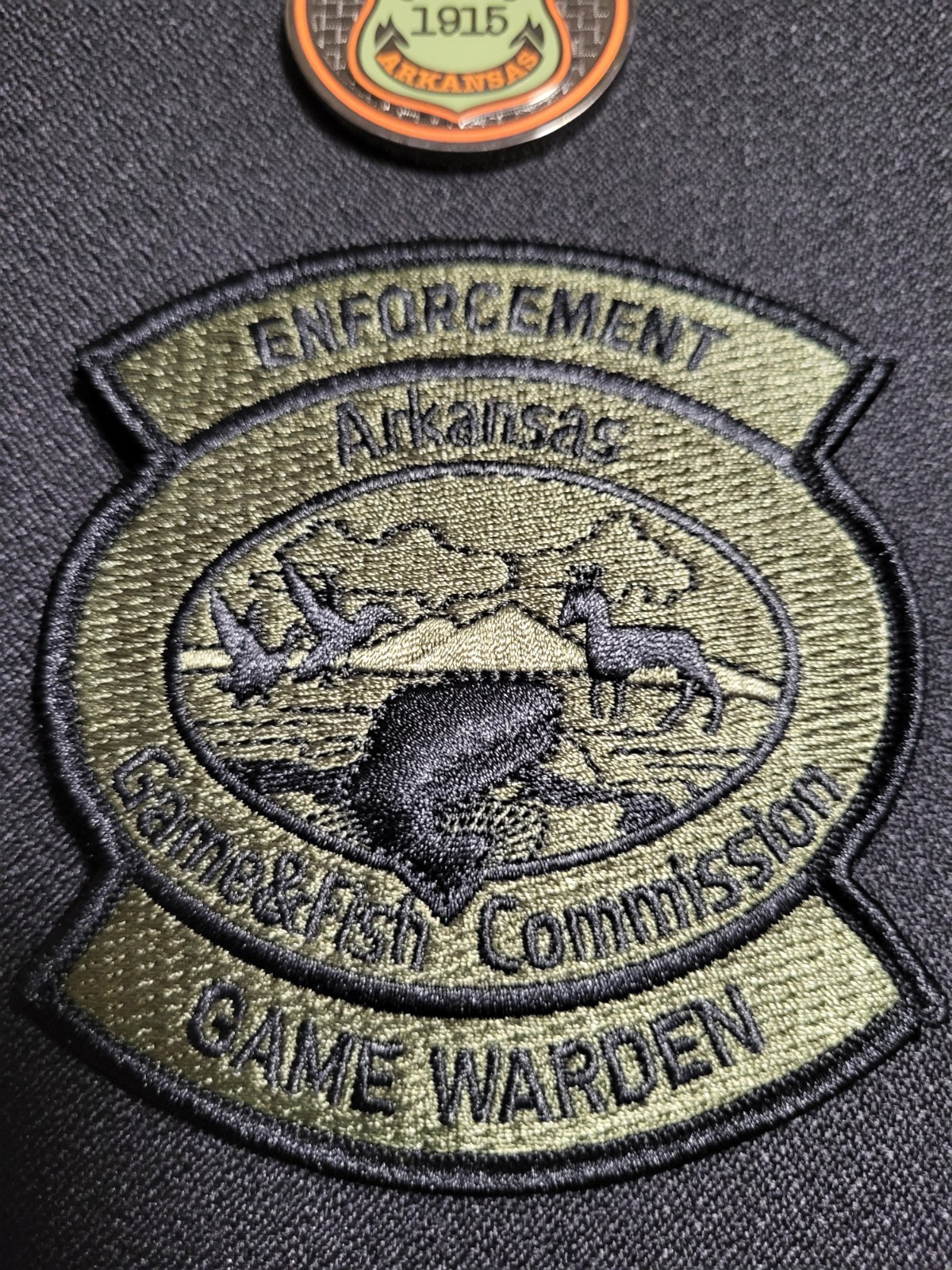 Arkansas Game & Fish Enforcement - Wildlife GAME WARDEN Challenge Coin & Patch