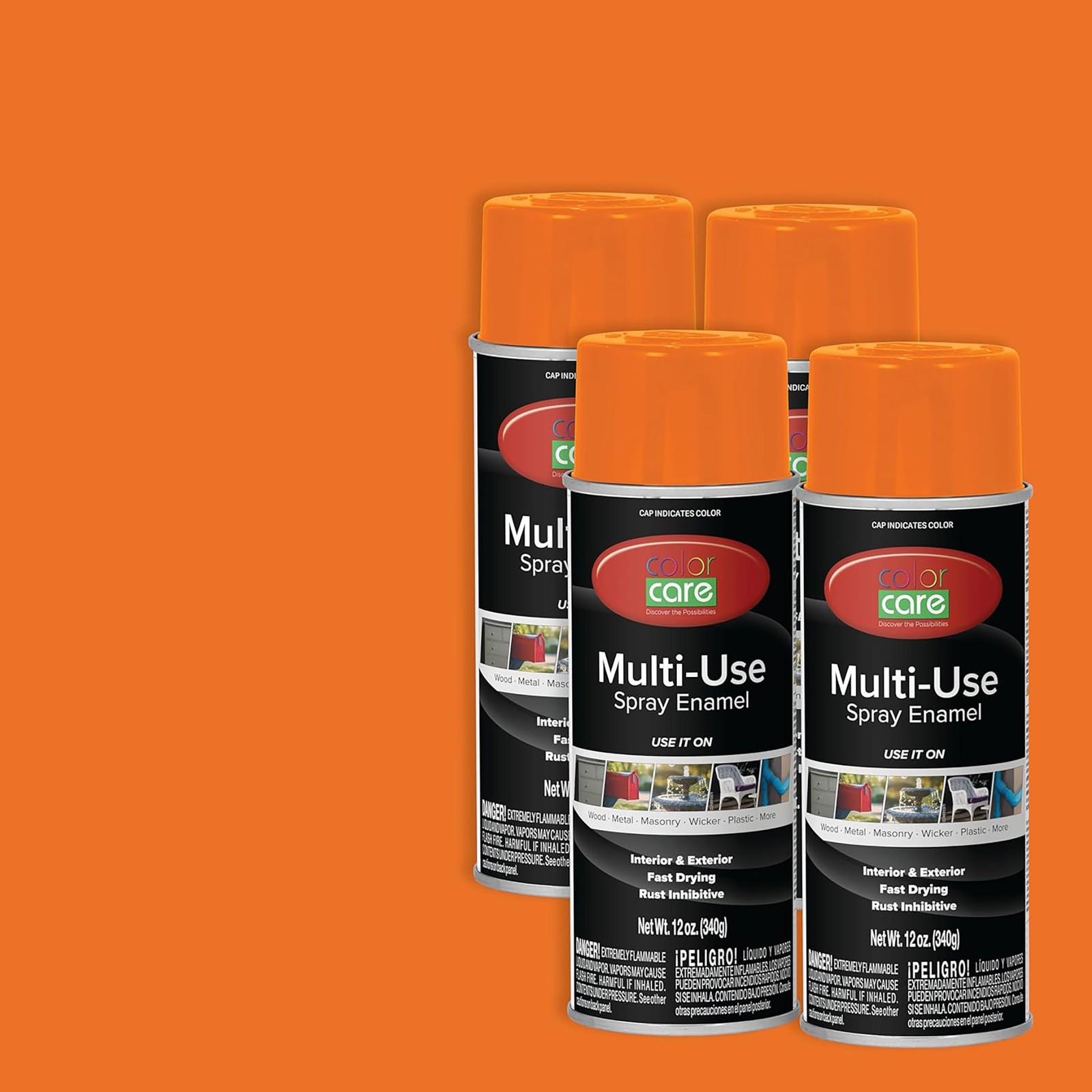 Color Care Spray Paint Orange 12 oz- 4 pack