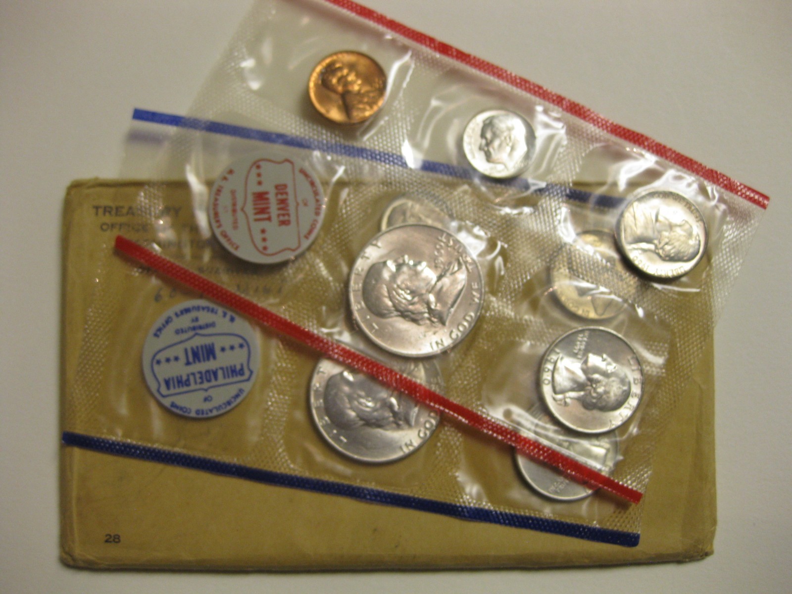 1960 Government Uncirculated Mint Sets P&D with envelope #M9091