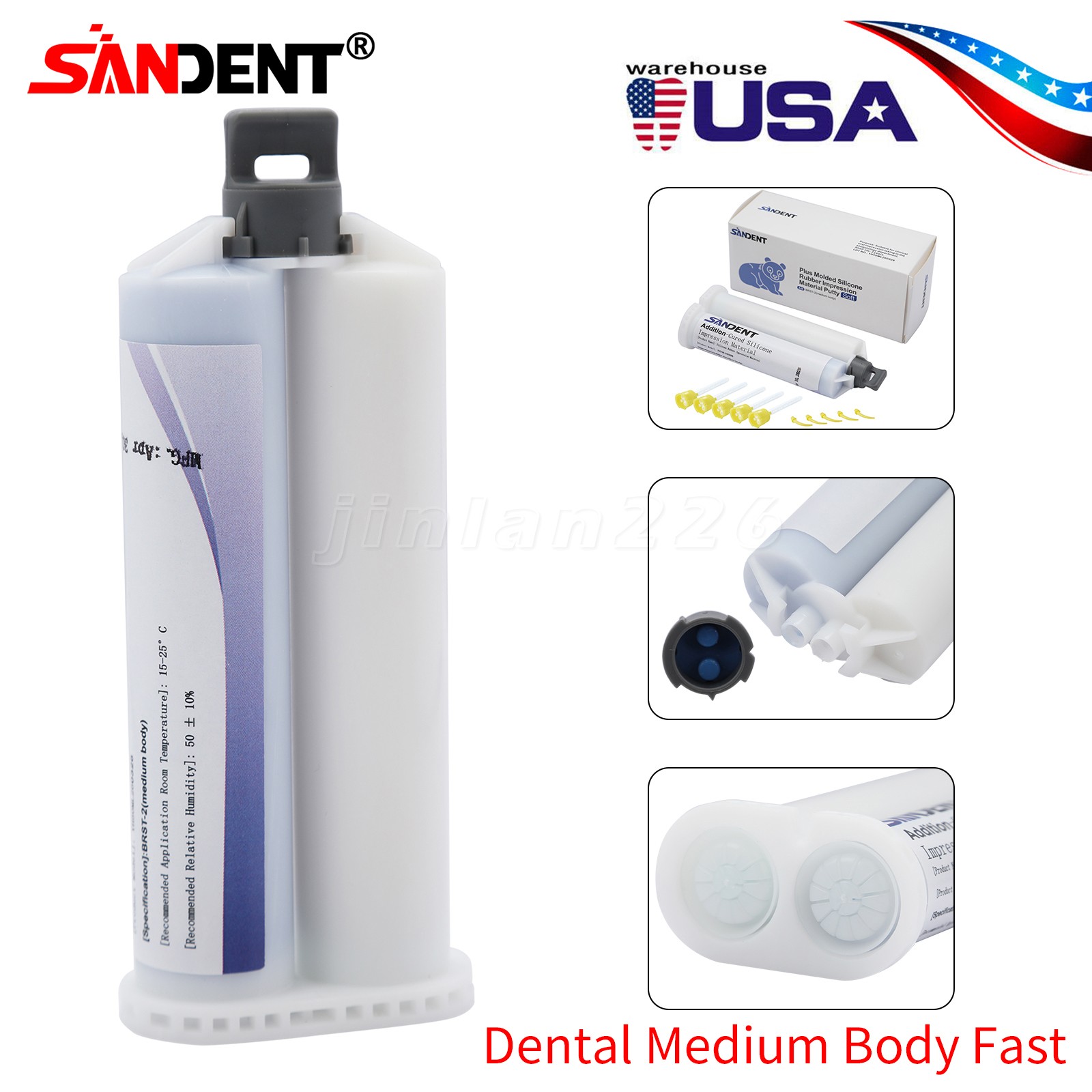 Medium & Fast Set Impression Material 50mL+Tip