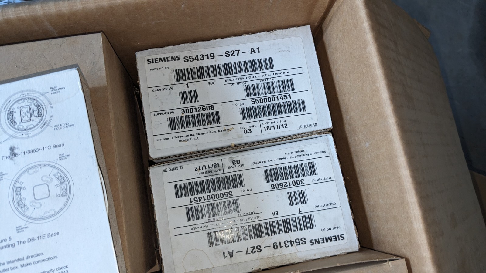 LOT OF 2 NEW SIEMENS FDBZ-RTL REMOTE TEST SWITCH S54319-S27-A1