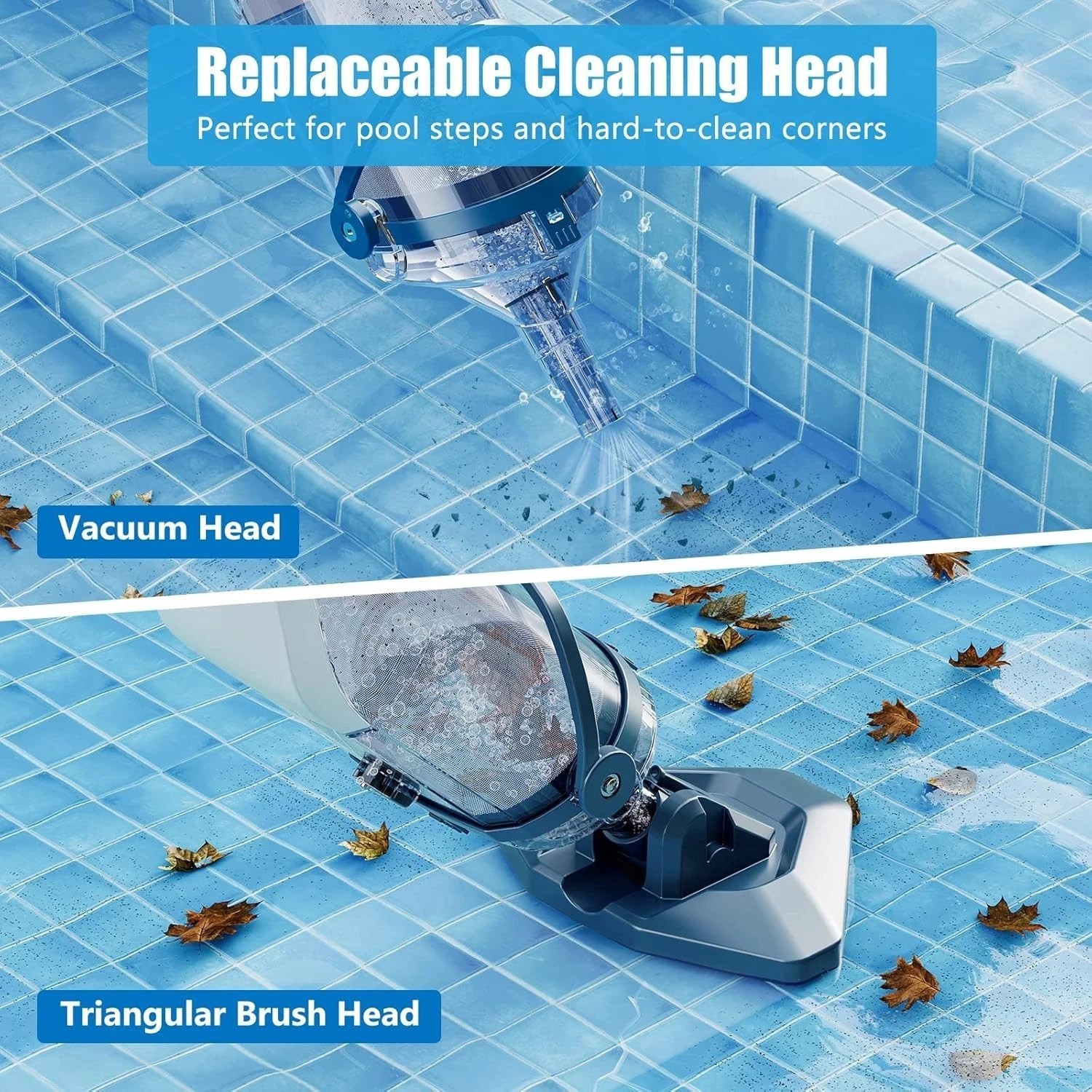 Rechargeable Pool Vacuum Cleaner with Telescopic Pole