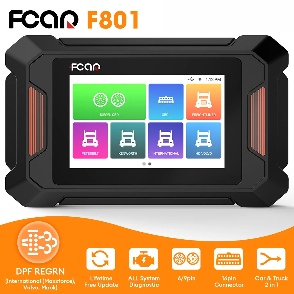 FCAR F801 Heavy Duty Truck Scanner HDOBD Diesel Diagnostic Tool Oil DPF Regen