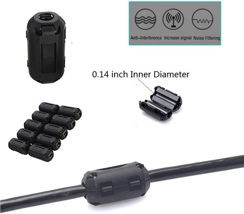 3mm Inner Diameter Noise Filter Clips - 10pcs for Enhanced Audio & Data Clarity