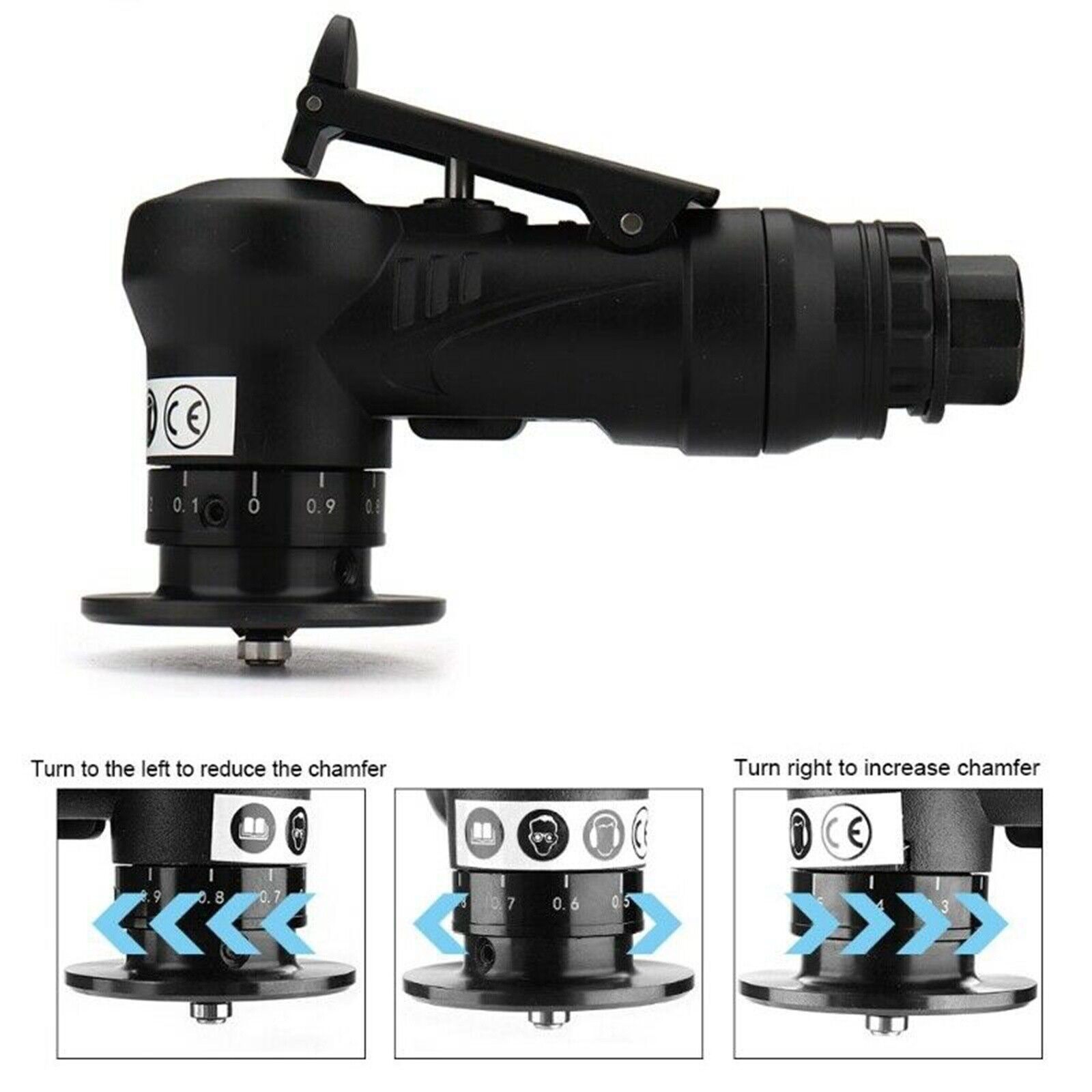 Handheld Pneumatic Chamfering Beveling Machine Metal Burr Trimming Tool 3000RPM
