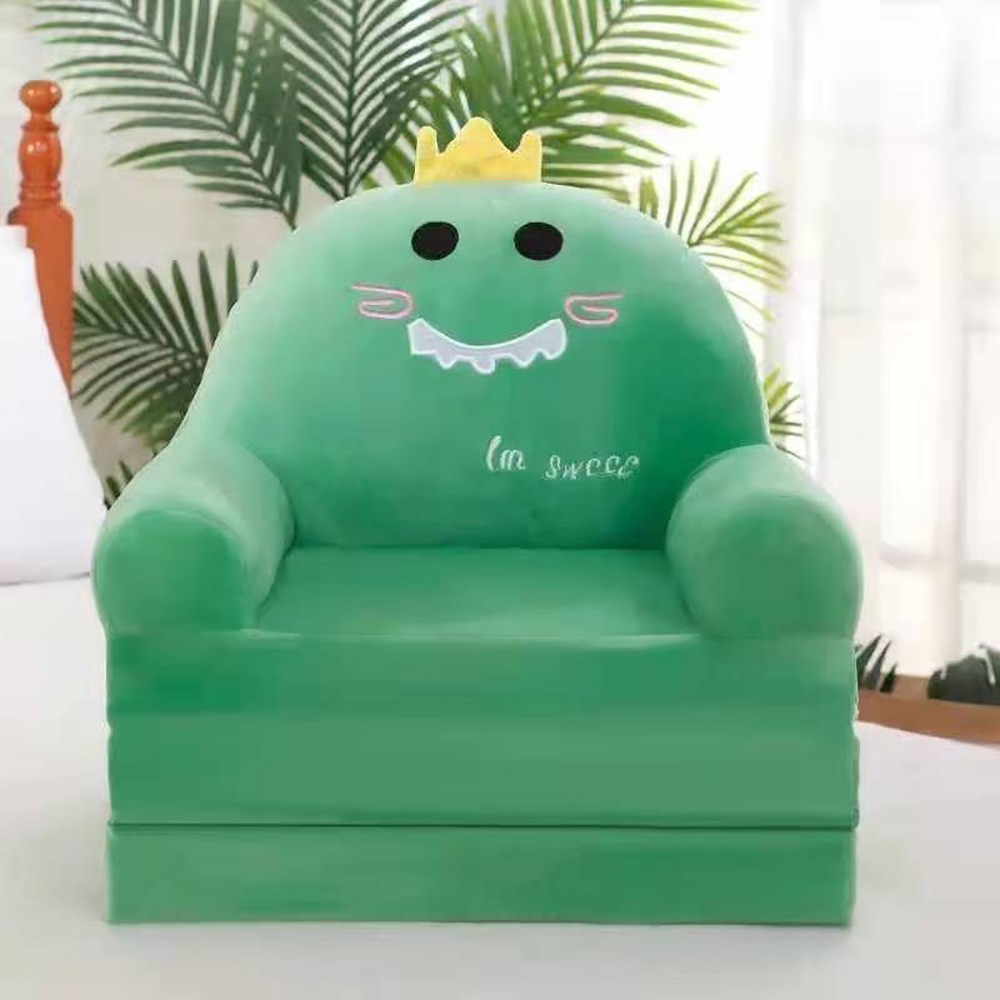 Dinosaur Toddler Chair 3-in-1 Comfy Kids Sofa Couch Fold Out for Girls and Boys