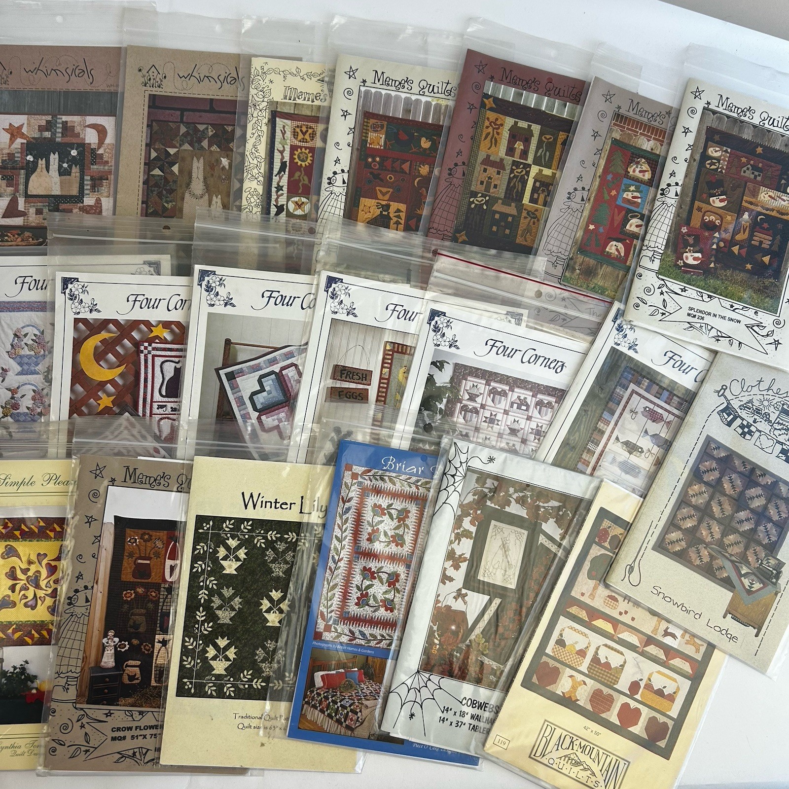 Quilt Patterns Vintage Lot of 20 B Meme's Hens Cats Fall Snowman Fish Etc READ