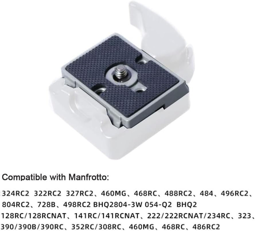 Quick Release Plate 1/4" Screw Compatible with Manfrotto 200PL-14 322RC2 324RC2