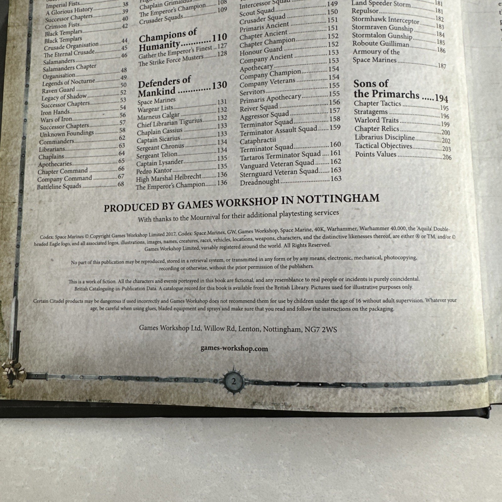 Space Marine Codex - 8th Edition Rulebook - Warhammer 40K Games Workshop