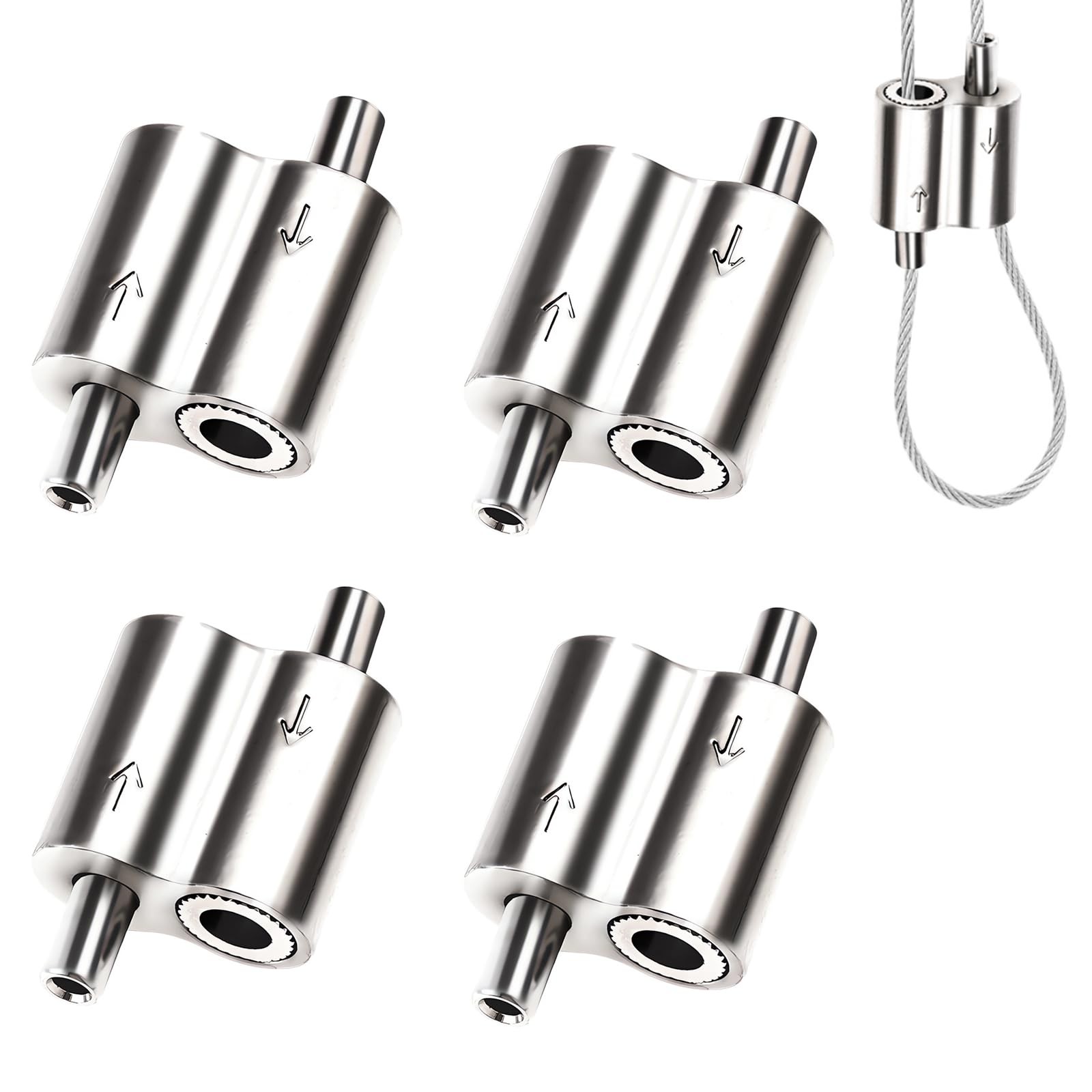 1/16 Inch Cable Clamps, 1/16" M3 304 4pcs-Two-Way Lock-M2(1.5mm-2.0mm)