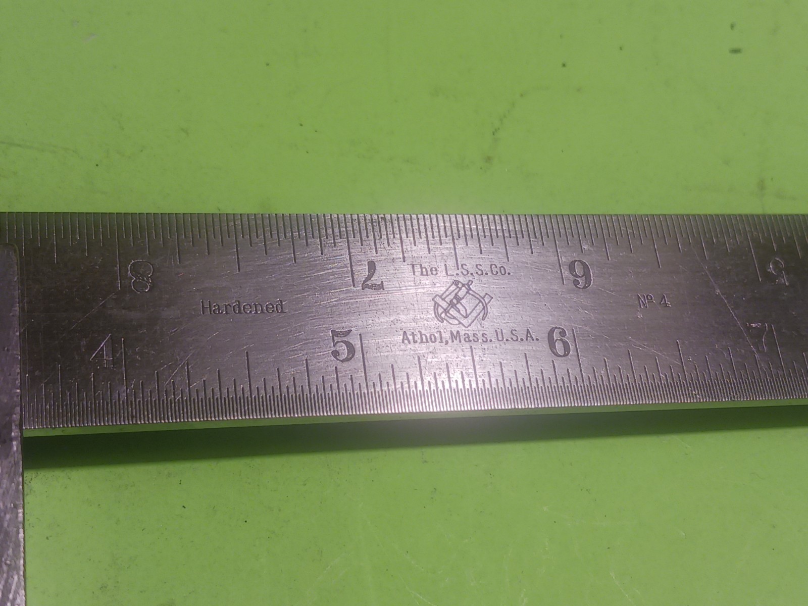 ANTIQUE ATHOL MACH CO. COMBINATION SQUARE 3PCS HEAD,STARRETT 9" RULE & SCRIBE