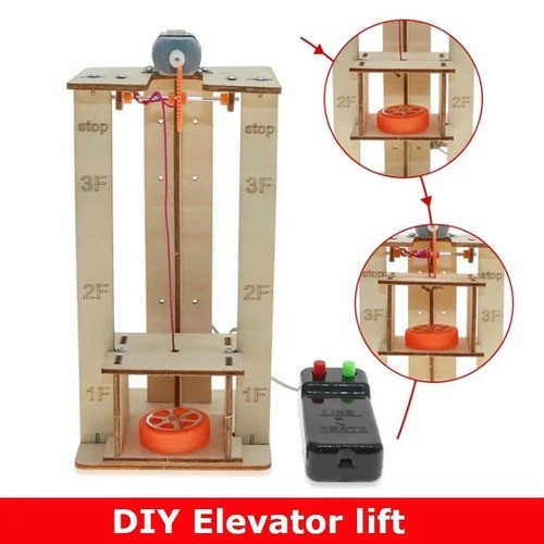 DIY Electric RC Elevator Model Kit STEM Science Toy, Educational Project for Kid