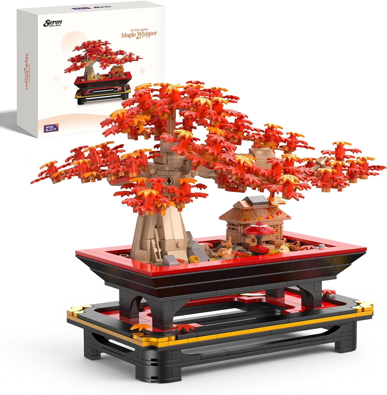 Wise Block Red Maple Bonsai Tree Building Set for Adults - 900 PCS | Autumn B...