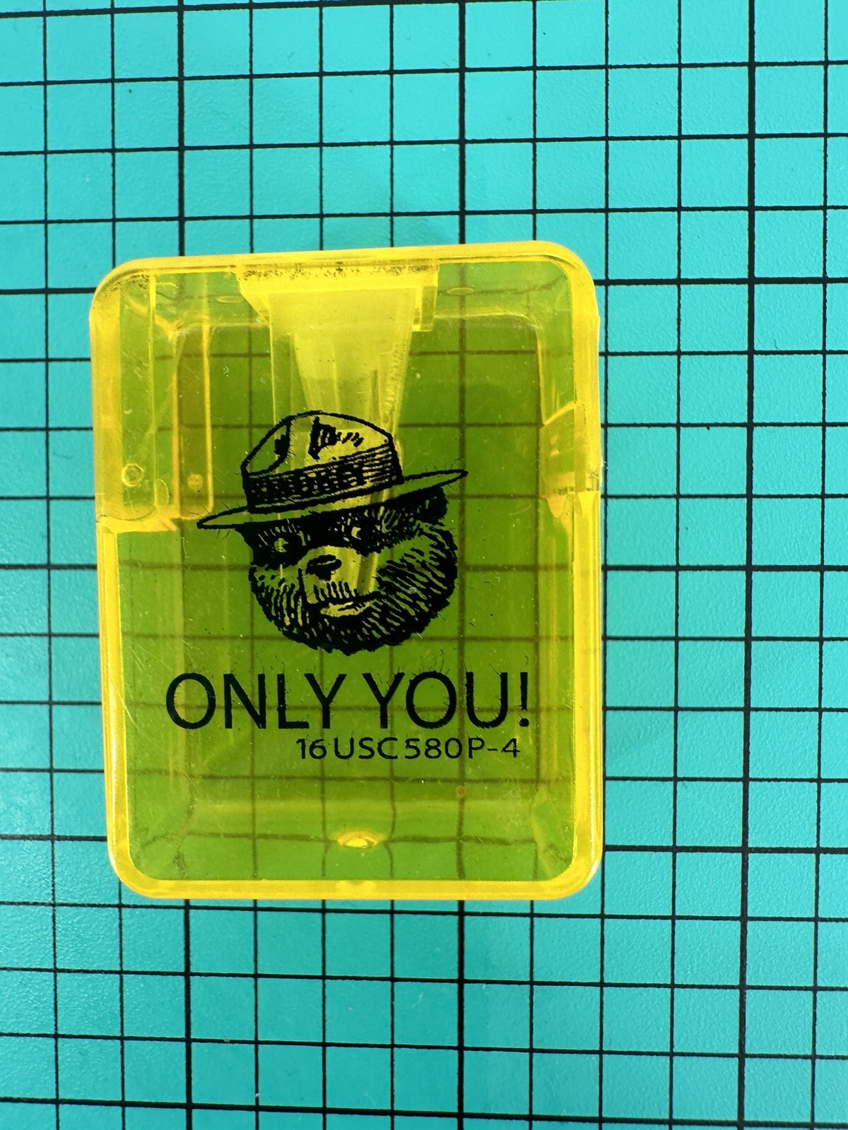 Smokey The Bear Pencil Sharpener Yellow