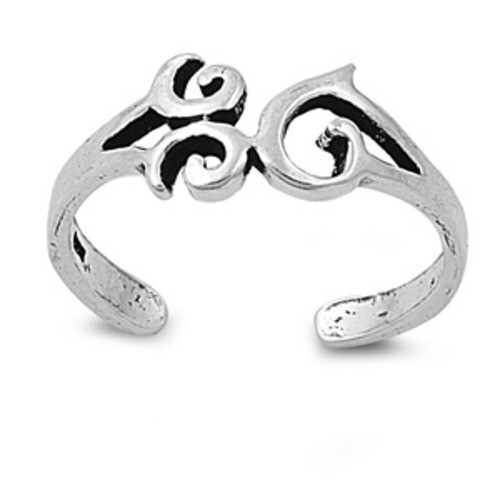 Adjustable Toe Ring Genuine Sterling Silver 925 Om Sign Face Height 7 mm