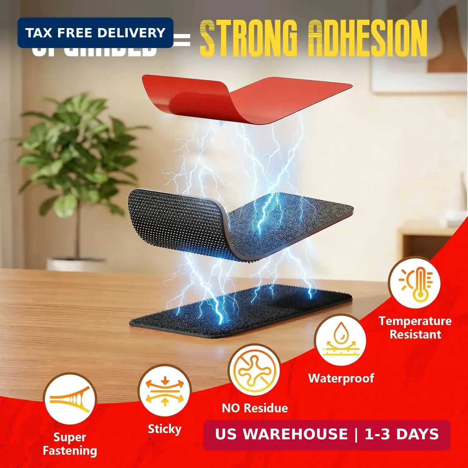 24 Sets Heavy Duty Hook and Loop Tape Strips with Super Adhesive, Heat Resistant